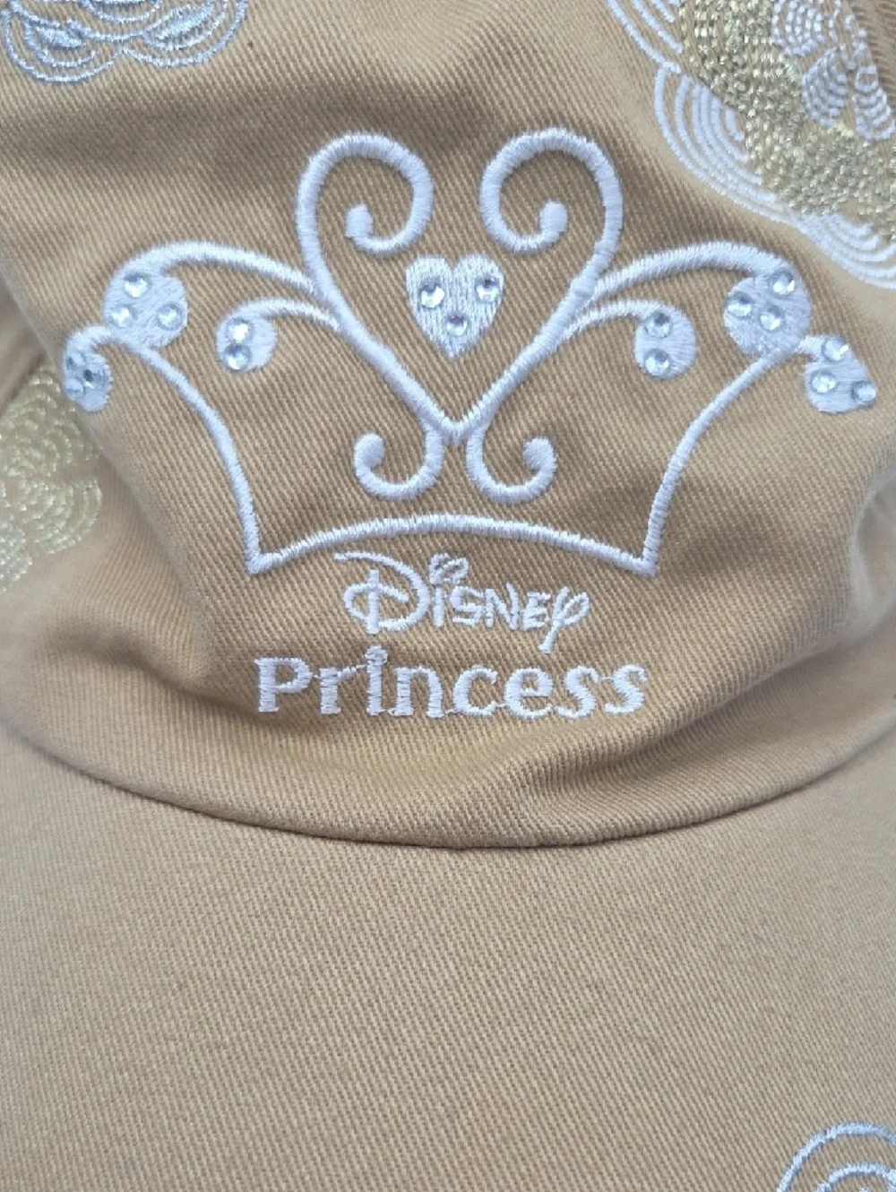 Disney Princess Gold-Tan Embroidered Tiara Cap